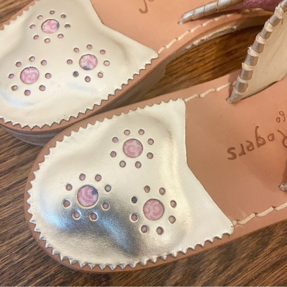 Jack Rogers | Women's Leather Pink Jacks Pirate Thong Sandal in Pink SIZE 7 - Picture 9 of 12